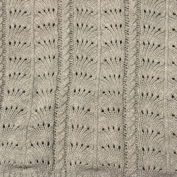 Lovers + Friends Sweater Women's Size L Gray Mock Neck Open Stitch Pullover L/S - Picture 2 of 5